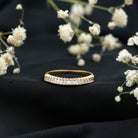 Baguette Cut Moissanite Half Eternity Wedding Band D-VS1 - Rosec Jewels