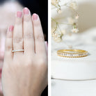 Baguette Cut Moissanite Half Eternity Wedding Band D-VS1 - Rosec Jewels