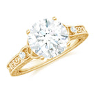 Antique Looking Round Moissanite Celtic Knot Engagement Ring D-VS1 - Rosec Jewels