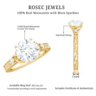 Antique Looking Round Moissanite Celtic Knot Engagement Ring D-VS1 - Rosec Jewels