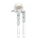 Freshwater Pearl and Diamond Wedding Ring Set AAA - Rosec Jewels