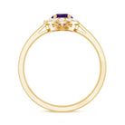 1 Carat Amethyst Designer Engagement Ring with Diamond for Women AAA - Rosec Jewels