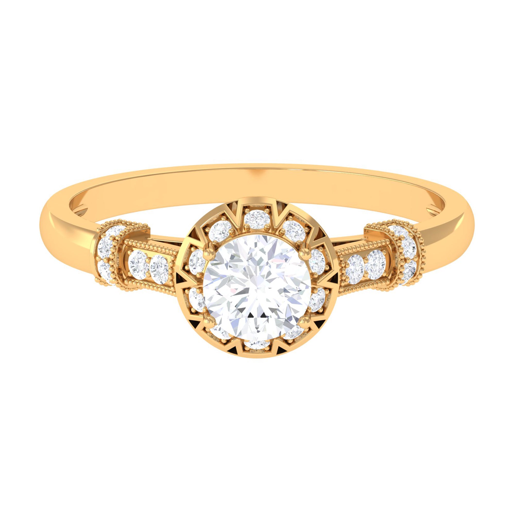 Rosec Jewels-Vintage Style Cubic Zirconia Engagement Ring