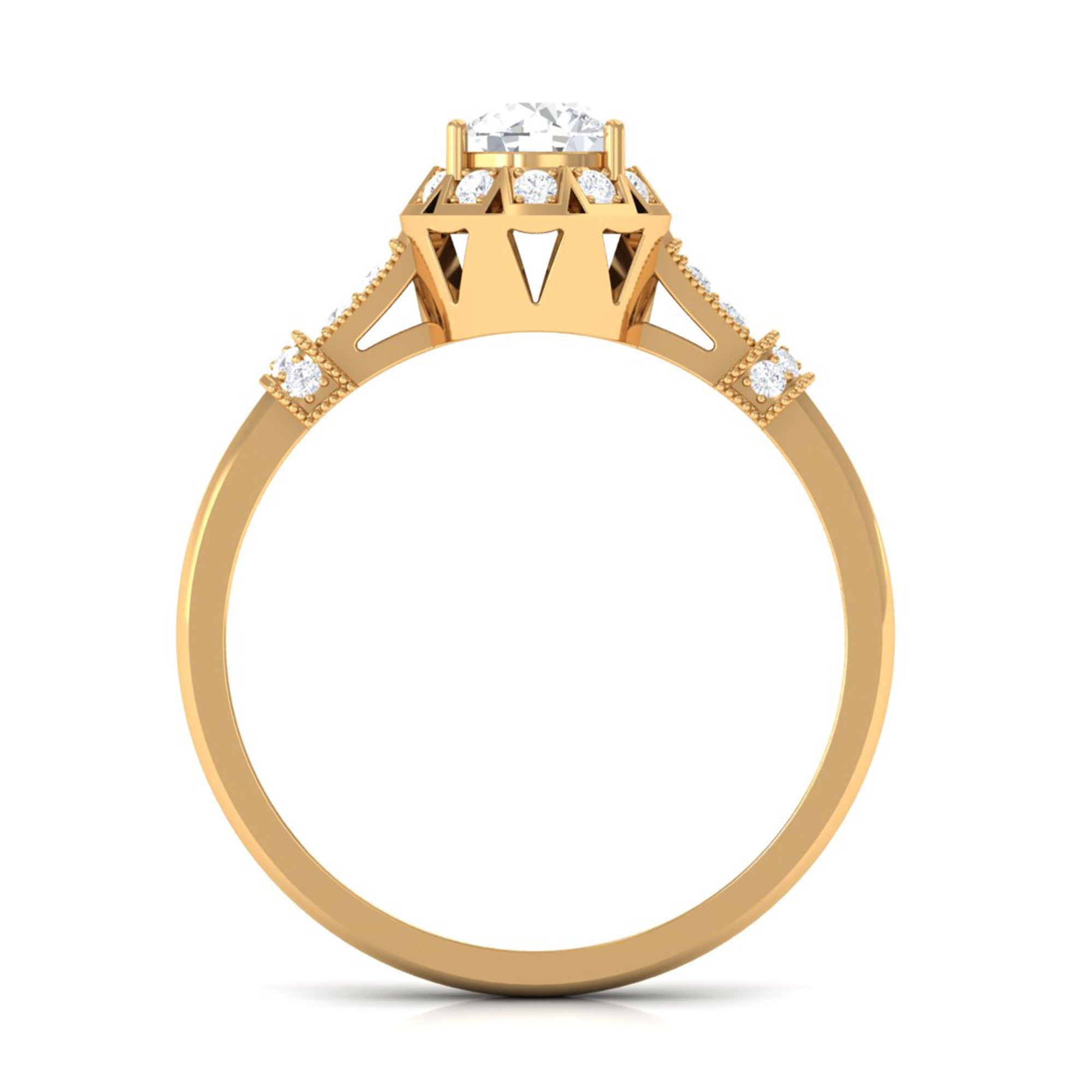 Rosec Jewels-Vintage Style Cubic Zirconia Engagement Ring