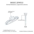 Rosec Jewels-Lotus Basket Set Cubic Zirconia Engagement Ring with Side Stones