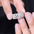 Round and Baguette Cut Zircon Classic Wedding Band Ring AAAA - Rosec Jewels