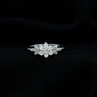 Cubic Zirconia Flower Cluster Engagement Ring AAAA - Rosec Jewels