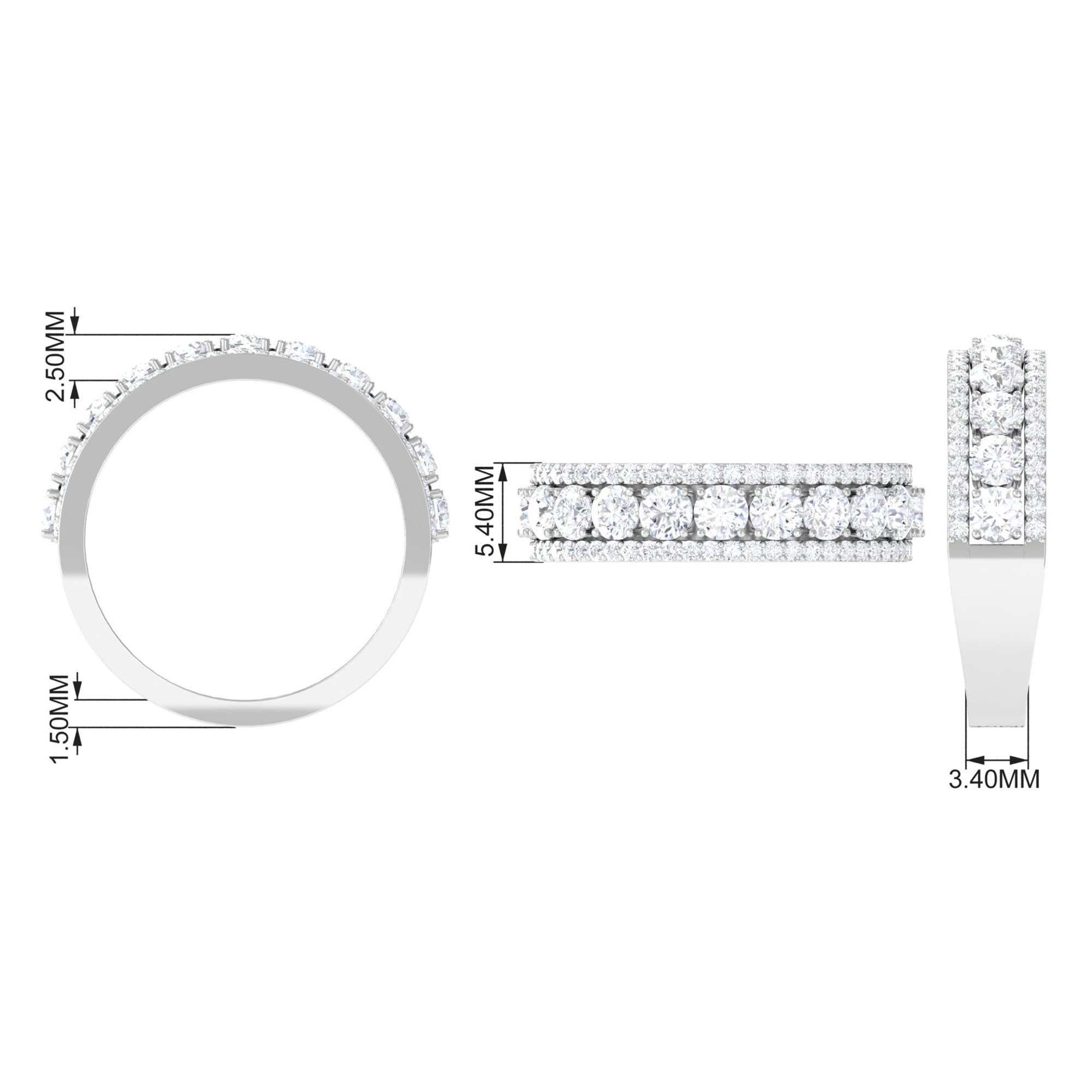Cubic Zirconia Eternity Wedding Band Ring AAAA - Rosec Jewels