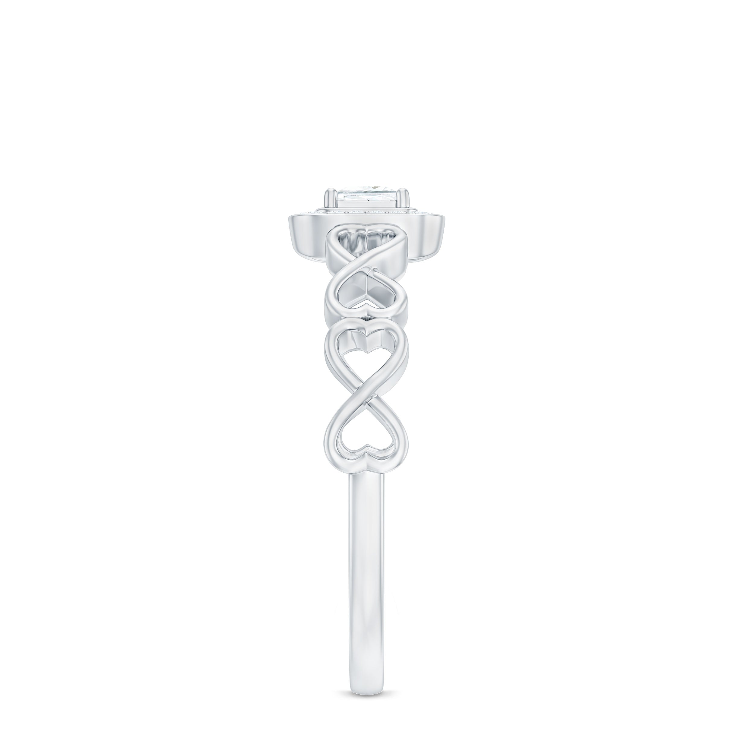 1/2 CT Infinity Heart Cubic Zirconia Engagement Ring AAAA - Rosec Jewels