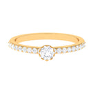 3/4 CT Lotus Basket Set Solitaire Cubic Zirconia Engagement Ring AAAA - Rosec Jewels