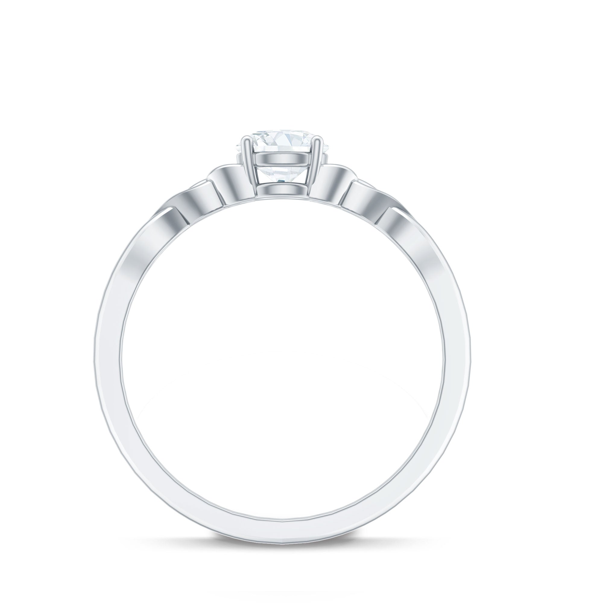 0.5 Carat Round Cubic Zirconia Promise Ring with Celtic Love Knot AAAA - Rosec Jewels