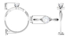 1/2 CT Round Solitaire Zircon Crossover Engagement Ring AAAA - Rosec Jewels