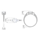 Round Cubic Zirconia Three Stone Engagement Ring AAAA - Rosec Jewels