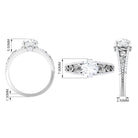Solitaire 1 Carat Cubic Zirconia Vintage Looking Engagement Ring AAAA - Rosec Jewels