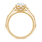 2 Carat Vintage Inspired Zircon Flower Engagement Ring AAAA - Rosec Jewels