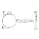 1 CT Round Cubic Zirconia Side Stone Engagement Ring AAAA - Rosec Jewels