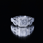 Zircon Vintage Inspired Halo Engagement Ring AAAA - Rosec Jewels