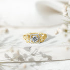Zircon Vintage Inspired Halo Engagement Ring AAAA - Rosec Jewels