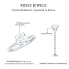 2.75 CT Zircon Solitaire Engagement Ring with Side Stones AAAA - Rosec Jewels