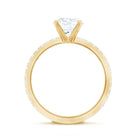 2.75 CT Zircon Solitaire Engagement Ring with Side Stones AAAA - Rosec Jewels