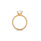 4.75 CT Zircon Solitaire Engagement Ring with Side Stones AAAA - Rosec Jewels