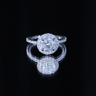 Certified Cubic Zirconia Classic Floating Halo Engagement Ring AAAA - Rosec Jewels