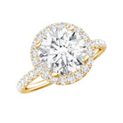 Certified Cubic Zirconia Classic Floating Halo Engagement Ring AAAA - Rosec Jewels
