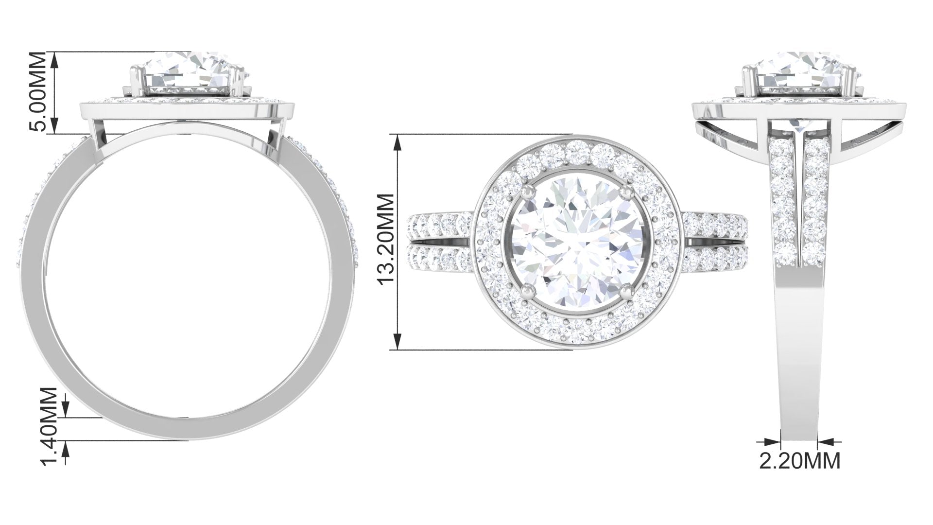 3.25 CT Classic Cubic Zirconia Engagement Ring AAAA - Rosec Jewels