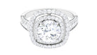 Cubic Zirconia Double Halo Engagement Ring AAAA - Rosec Jewels