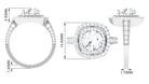 Cubic Zirconia Double Halo Engagement Ring AAAA - Rosec Jewels