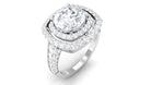 Cubic Zirconia Double Halo Engagement Ring AAAA - Rosec Jewels