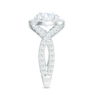 2 Carat Round Shape Zircon Crossover Engagement Ring AAAA - Rosec Jewels