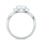 2 Carat Round Shape Zircon Crossover Engagement Ring AAAA - Rosec Jewels