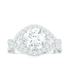 2 Carat Round Shape Zircon Crossover Engagement Ring AAAA - Rosec Jewels