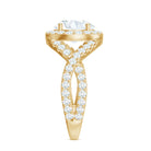 2 Carat Round Shape Zircon Crossover Engagement Ring AAAA - Rosec Jewels