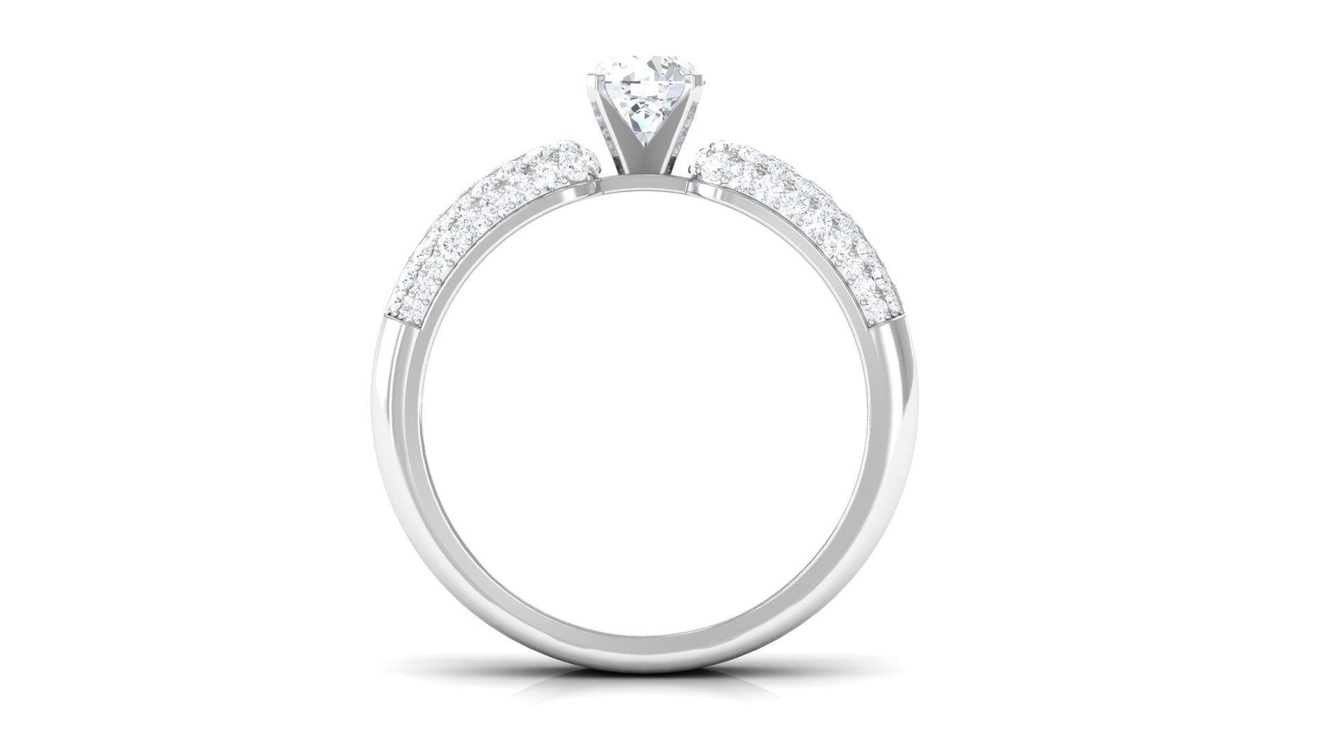 Certified Cubic Zirconia Statement Engagement Ring AAAA - Rosec Jewels