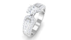 Certified Cubic Zirconia Statement Engagement Ring AAAA - Rosec Jewels