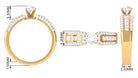 Certified Cubic Zirconia Statement Engagement Ring AAAA - Rosec Jewels