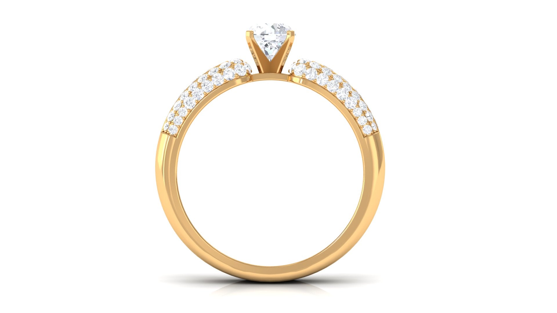 Certified Cubic Zirconia Statement Engagement Ring AAAA - Rosec Jewels
