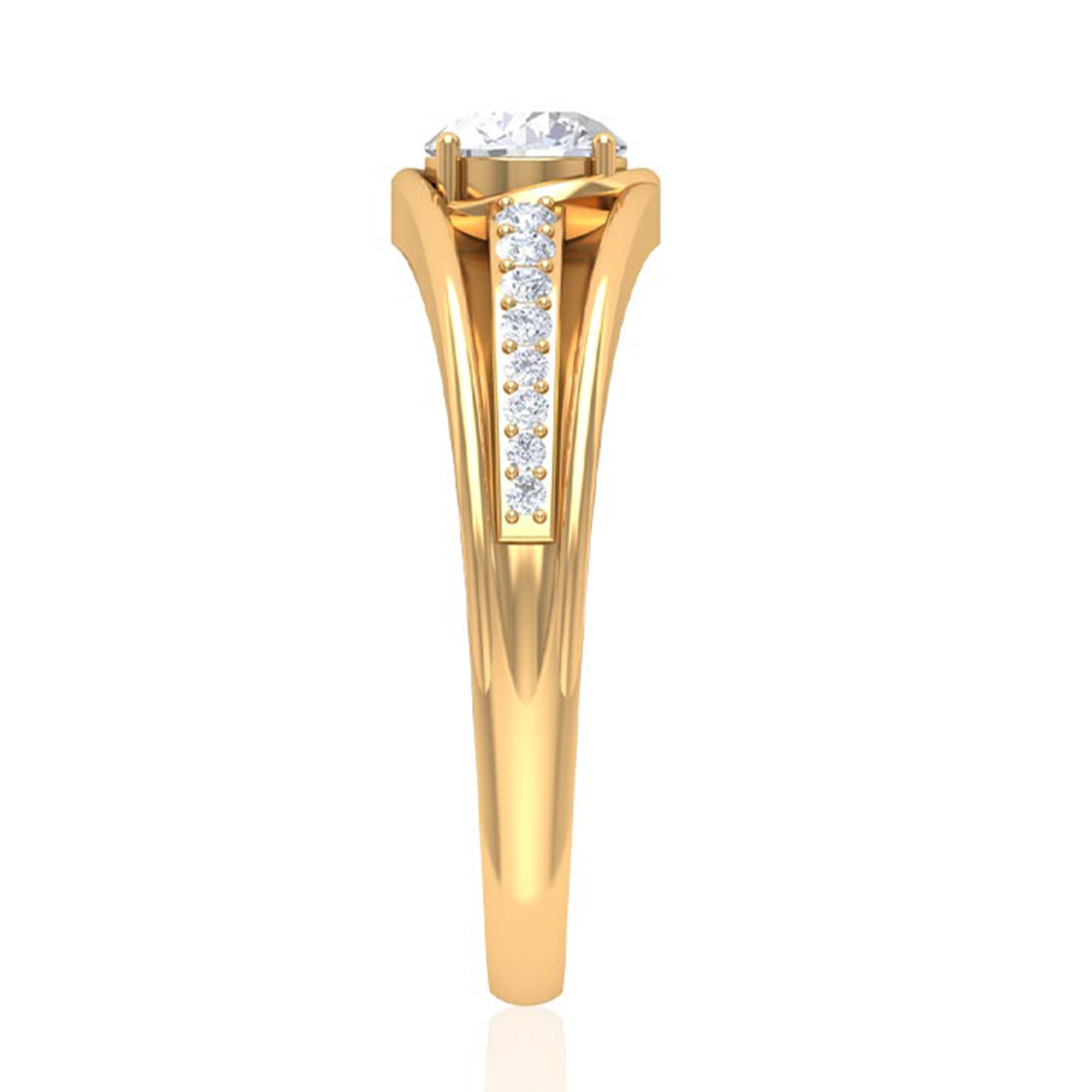 Cubic Zirconia Solitaire Band Ring AAAA - Rosec Jewels
