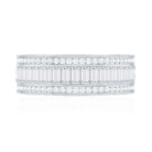 Baguette Cut Cubic Zirconia Wide Wedding Band AAAA - Rosec Jewels