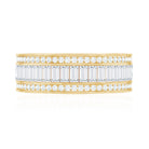 Baguette Cut Cubic Zirconia Wide Wedding Band AAAA - Rosec Jewels