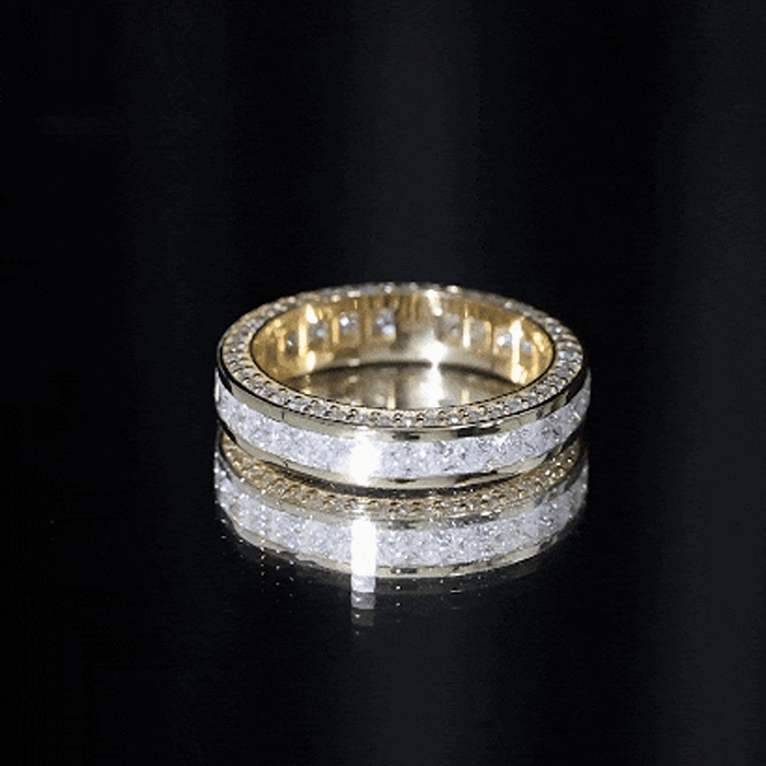 Princess Cut Zircon Full Eternity Band Ring AAAA - Rosec Jewels