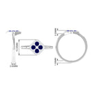 1/2 CT Blue Sapphire Cluster Ring with Diamond Accent AAA - Rosec Jewels