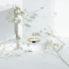 Rosec Jewels-Natural Baguette Blue Sapphire Promise Ring for Women