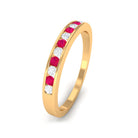 Minimal Ruby Diamond Ring in Channel Set AAA - Rosec Jewels