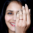 Rosec Jewels-Natural Princess Cut Ruby Half Eternity Ring for Women