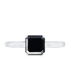 Princess Cut Black Onyx Solitaire Engagement Ring for Her AAA - Rosec Jewels
