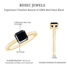 Princess Cut Black Onyx Solitaire Engagement Ring for Her AAA - Rosec Jewels