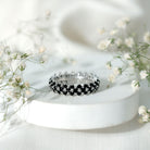 Round Cut Black Onyx Cluster Wedding Band for Women AAA - Rosec Jewels
